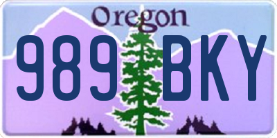 OR license plate 989BKY