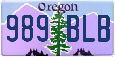 OR license plate 989BLB
