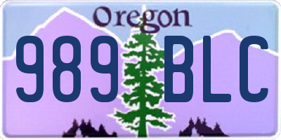 OR license plate 989BLC