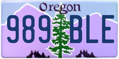 OR license plate 989BLE