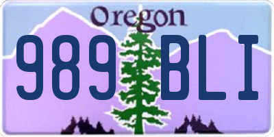 OR license plate 989BLI