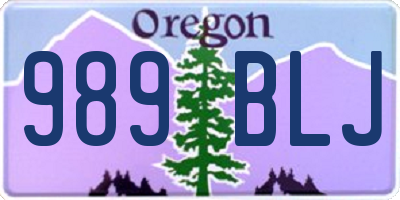 OR license plate 989BLJ