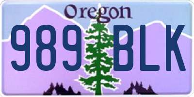 OR license plate 989BLK