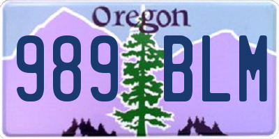 OR license plate 989BLM