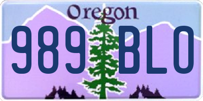 OR license plate 989BLO