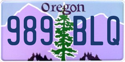 OR license plate 989BLQ