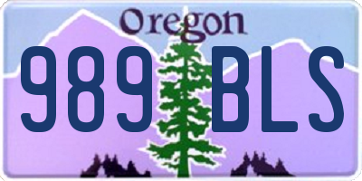 OR license plate 989BLS