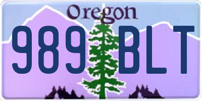 OR license plate 989BLT