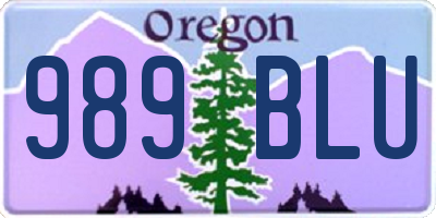 OR license plate 989BLU