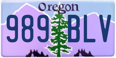 OR license plate 989BLV