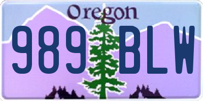 OR license plate 989BLW