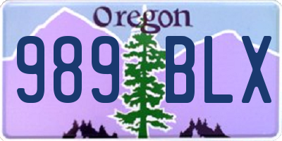 OR license plate 989BLX