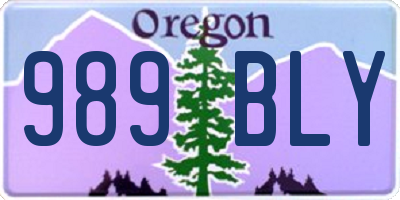 OR license plate 989BLY