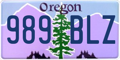 OR license plate 989BLZ