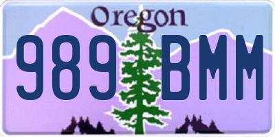 OR license plate 989BMM