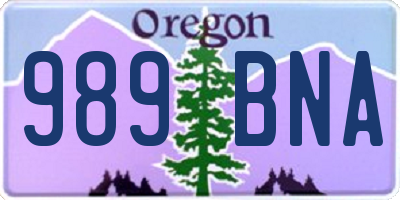 OR license plate 989BNA