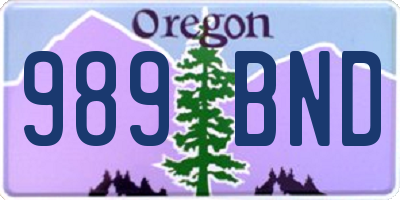 OR license plate 989BND