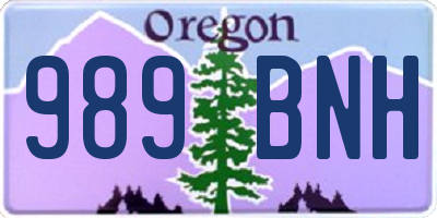 OR license plate 989BNH