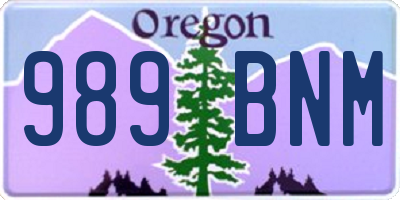 OR license plate 989BNM
