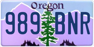OR license plate 989BNR