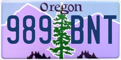OR license plate 989BNT