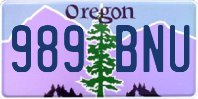 OR license plate 989BNU