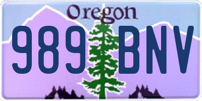 OR license plate 989BNV
