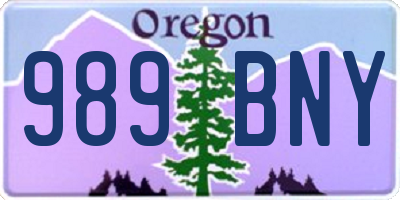 OR license plate 989BNY
