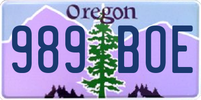 OR license plate 989BOE