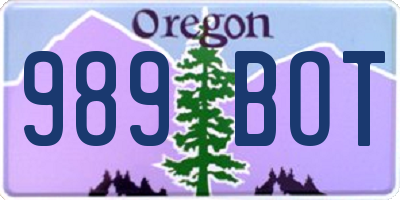 OR license plate 989BOT