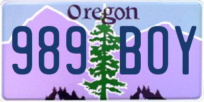 OR license plate 989BOY