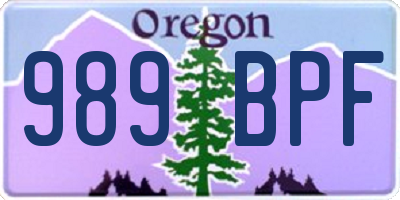 OR license plate 989BPF