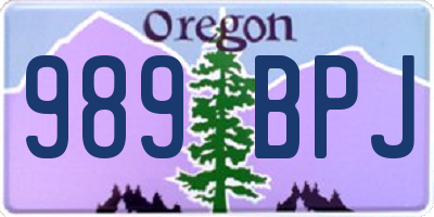 OR license plate 989BPJ