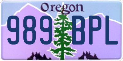 OR license plate 989BPL