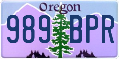 OR license plate 989BPR