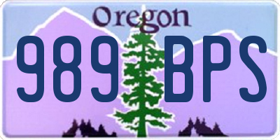 OR license plate 989BPS