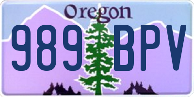 OR license plate 989BPV