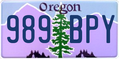 OR license plate 989BPY