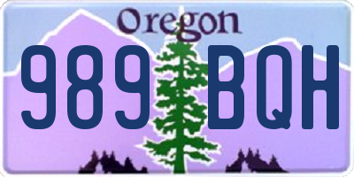 OR license plate 989BQH