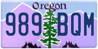 OR license plate 989BQM