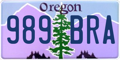 OR license plate 989BRA