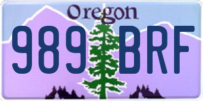 OR license plate 989BRF