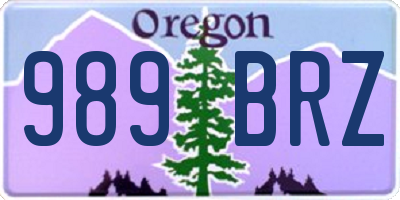 OR license plate 989BRZ