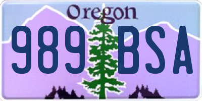 OR license plate 989BSA