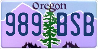OR license plate 989BSB