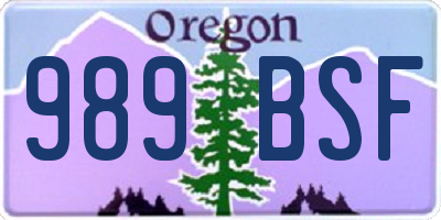 OR license plate 989BSF