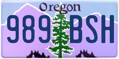 OR license plate 989BSH