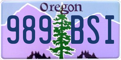 OR license plate 989BSI