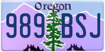 OR license plate 989BSJ