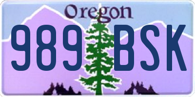 OR license plate 989BSK
